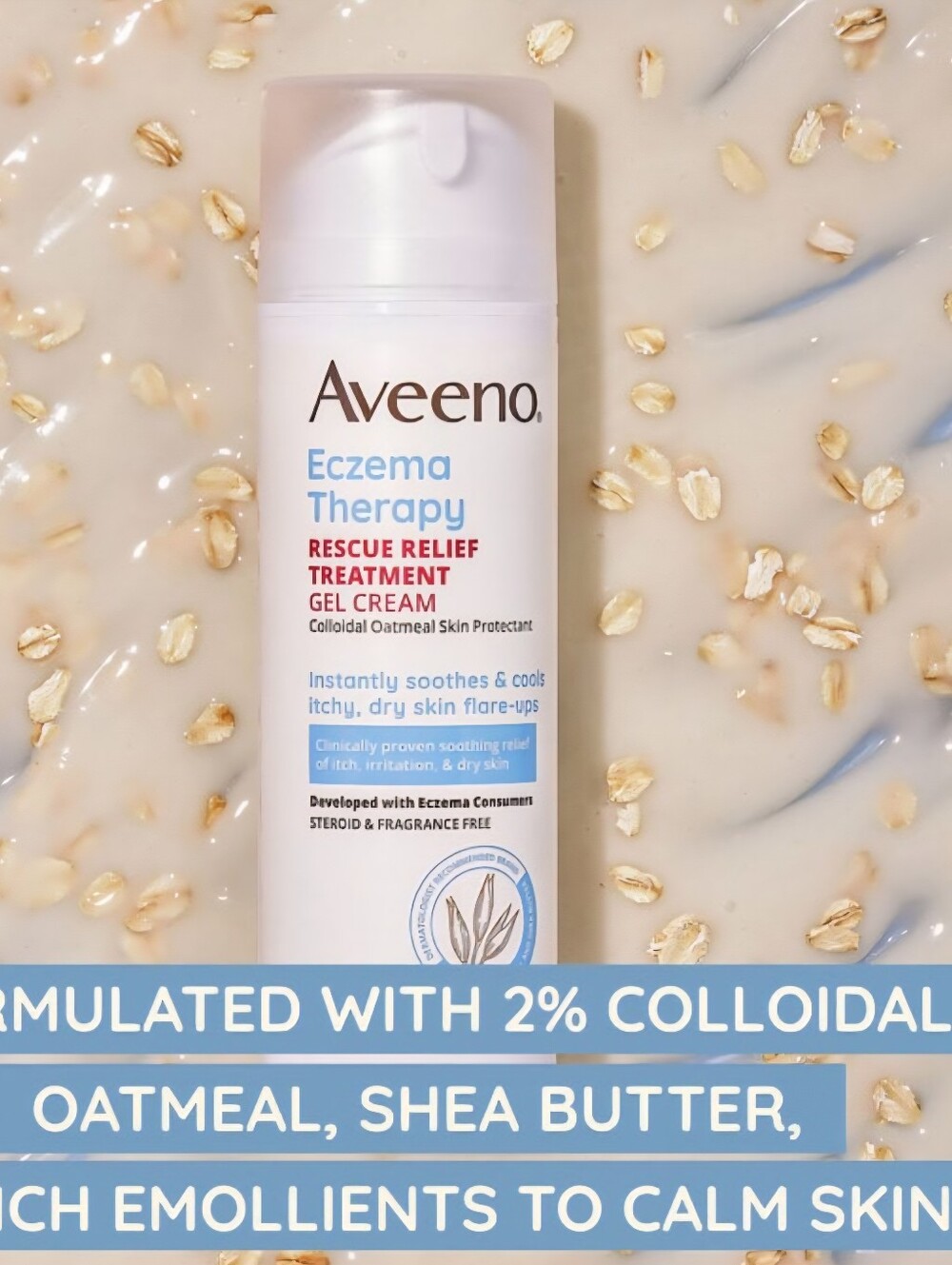 Aveeno Eczema Therapy Rescue Relief Treatment Gel Cream - Pink